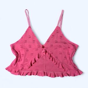 Y2K Pink Ruffled Tank Top by Tommy Hilfiger!